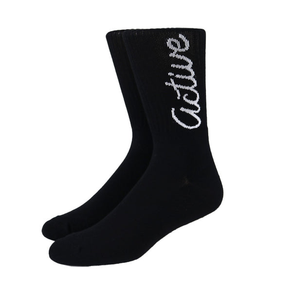 W Script Sock Black Active Ride Shop