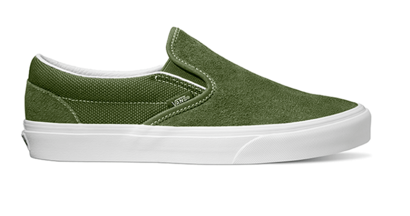 Olive slip on vans best sale