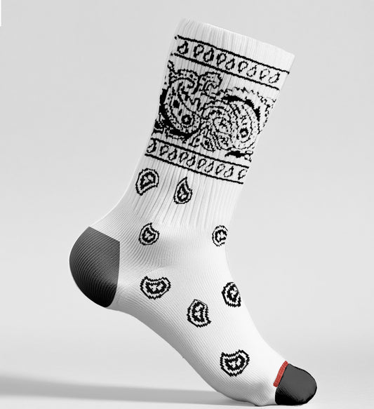 Bandana Crew Sock - White