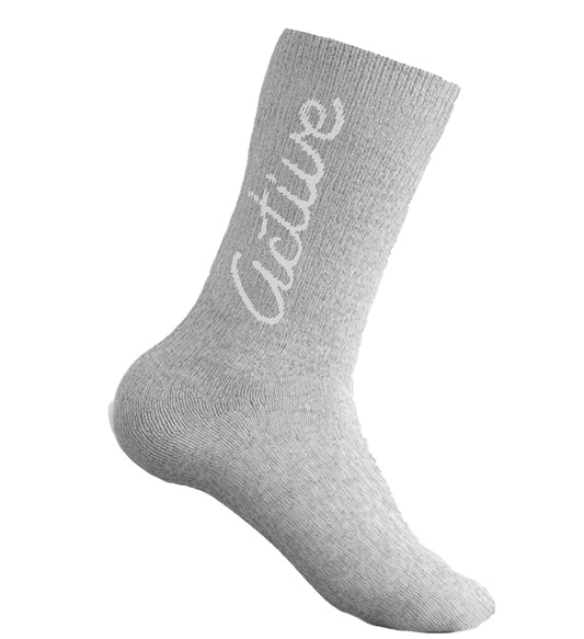 W Script Sock - Heather Grey