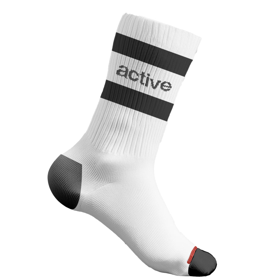 Lockup Stripe Sock - White/Black