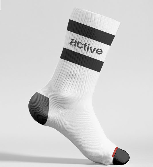 Lockup Stripe Sock - White/Black