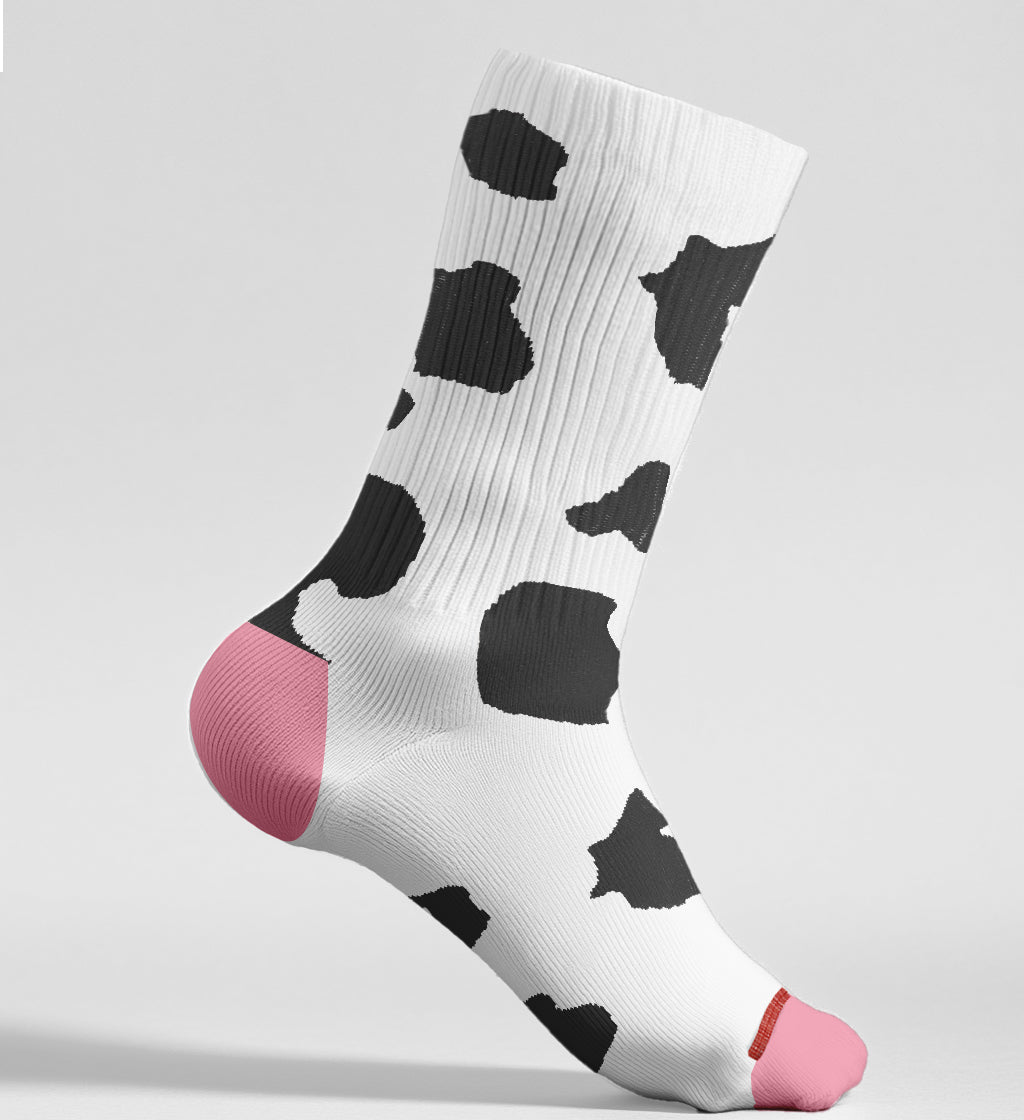 Cow Sock - Black/White