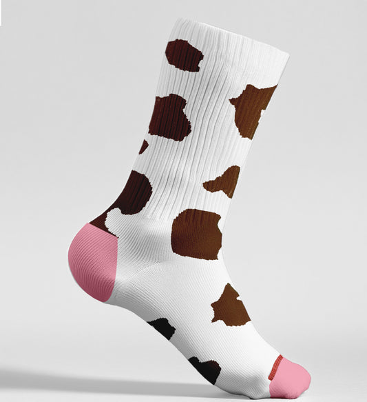 Cow Sock - Brown/White