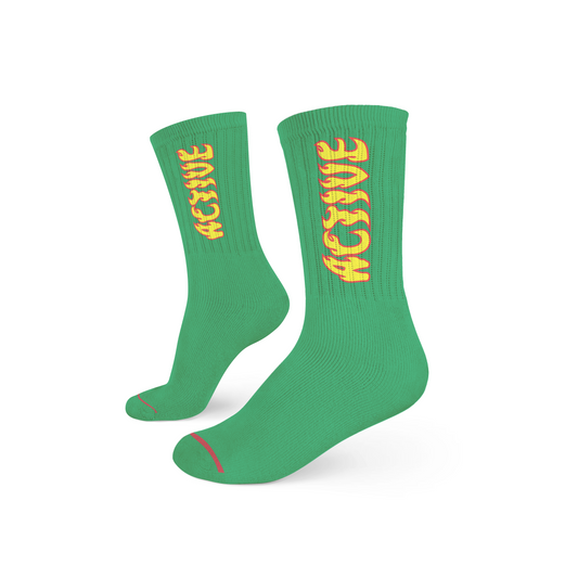 Youth Blaze Crew Sock - Green - Active Ride Shop