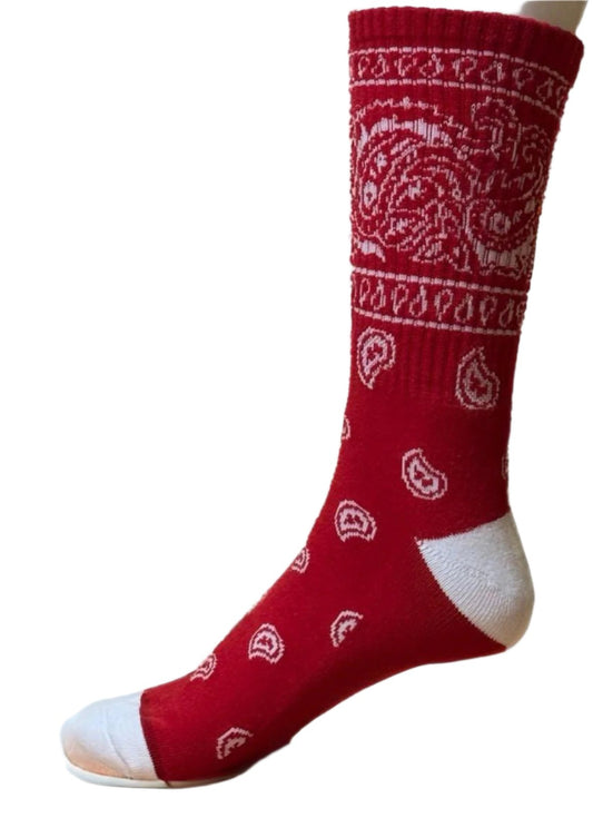 Bandana Crew Sock - Red