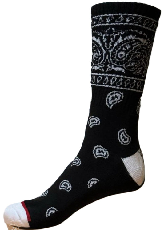 Bandana Crew Sock - Black