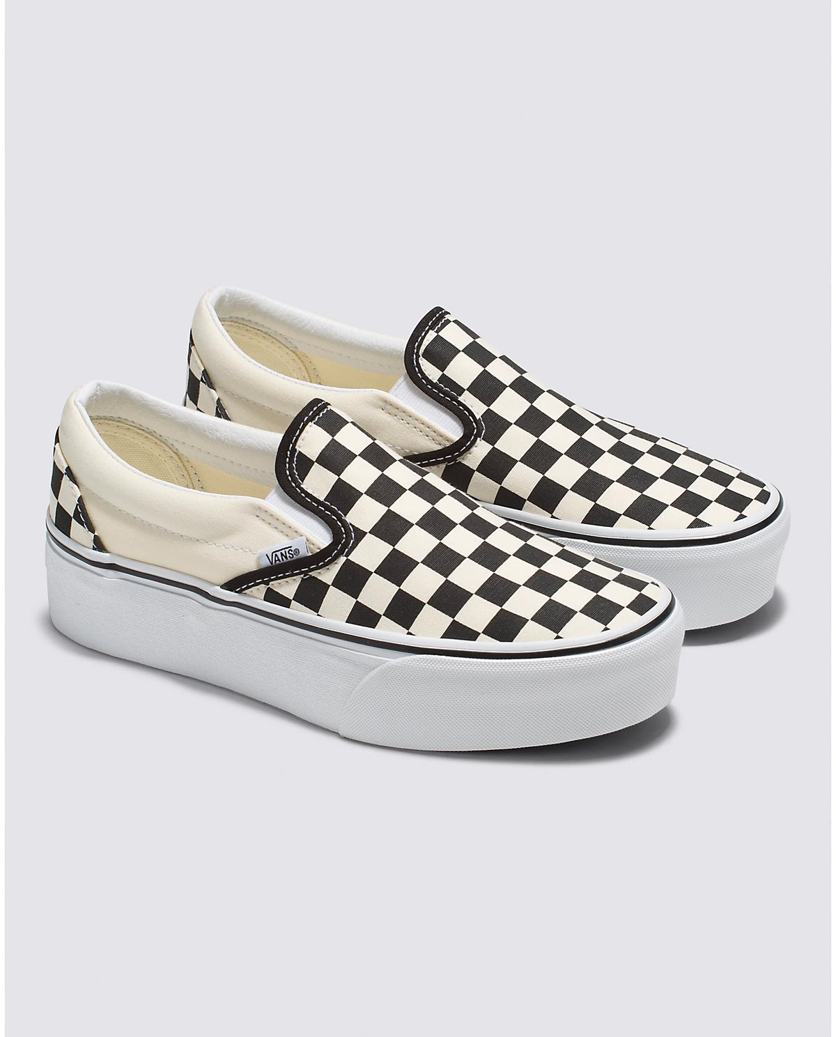 Women&#39;s Classic Slip-On Stackform Shoe - Checkerboard/White