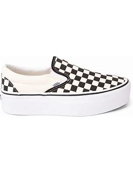 Women's Classic Slip-On Stackform Shoe - Checkerboard/White