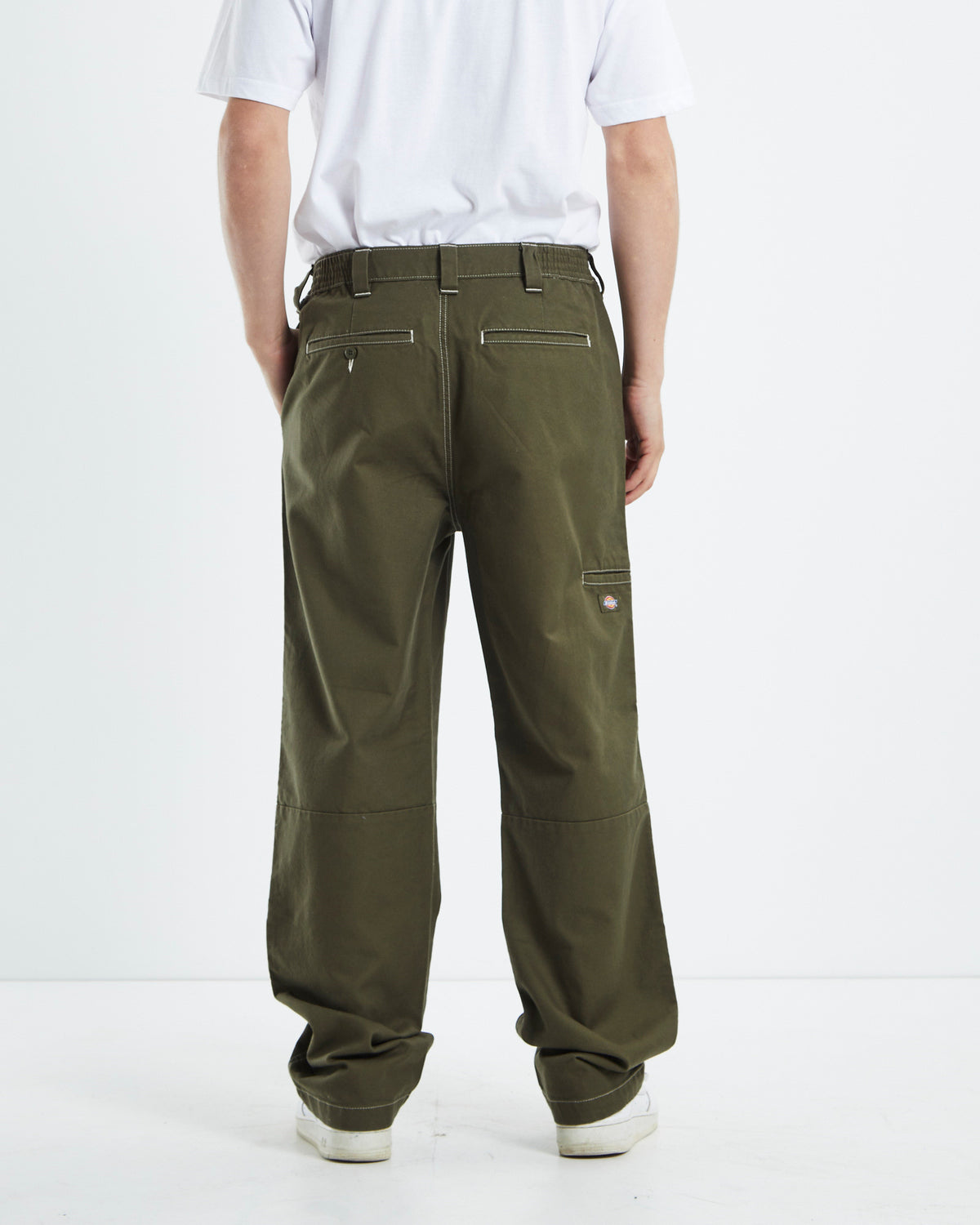 Constrast Cargo Pant - Military Green/Sand Stitch