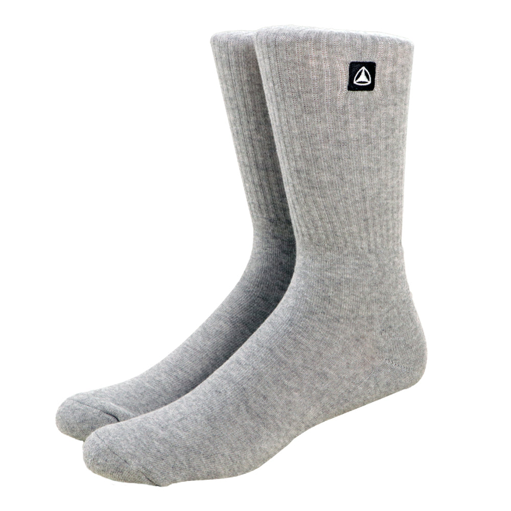 Box Icon Crew Sock | Heather Grey |