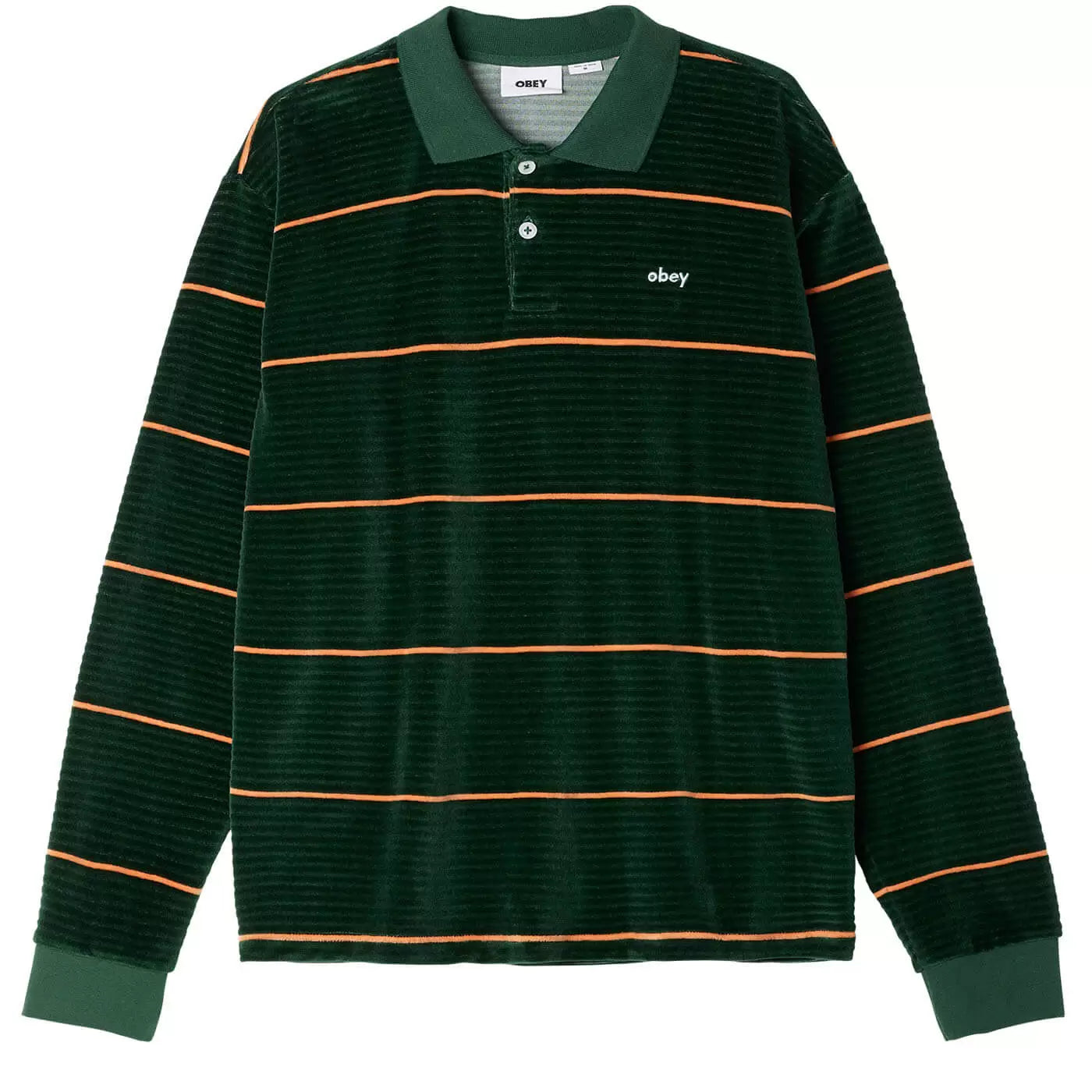 Fete Velour Stripe Polo LS