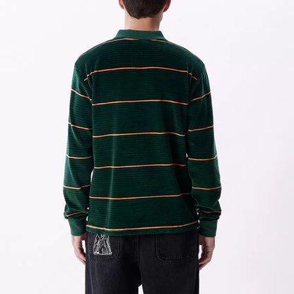 Fete Velour Stripe Polo LS