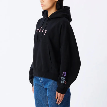 Scribbled Obey Hoodie - Black